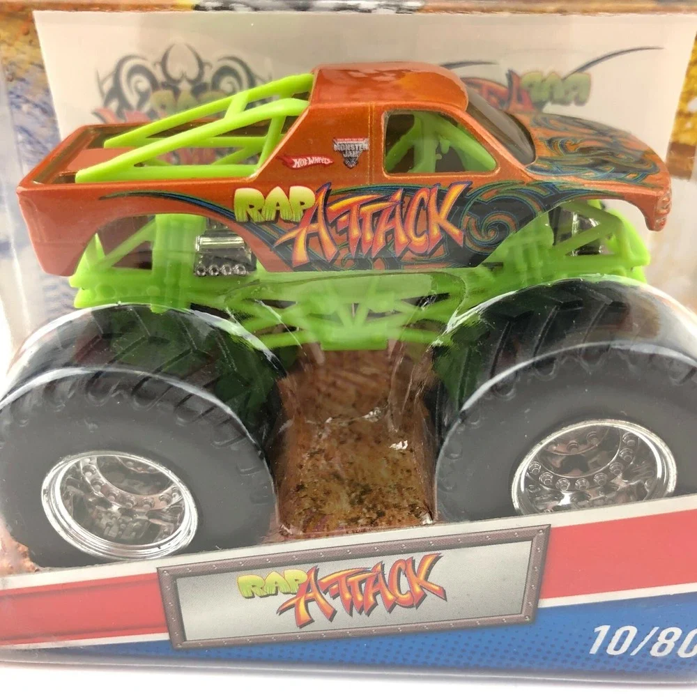 Hot Wheels Monster Jam Monster Truck RAP ATTACK 4x4 Die Cast 1/64 +Tattoo Inside